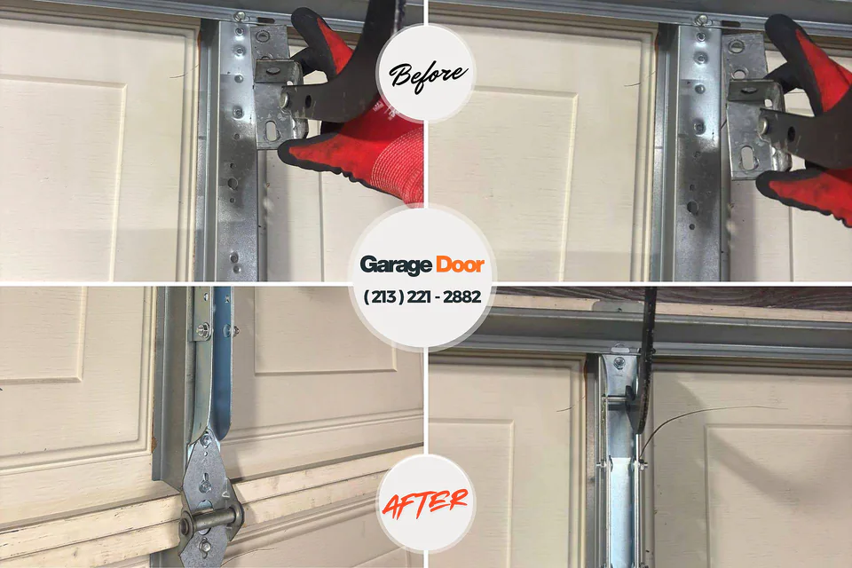 Before and after: garage door repair Mooresville, IN